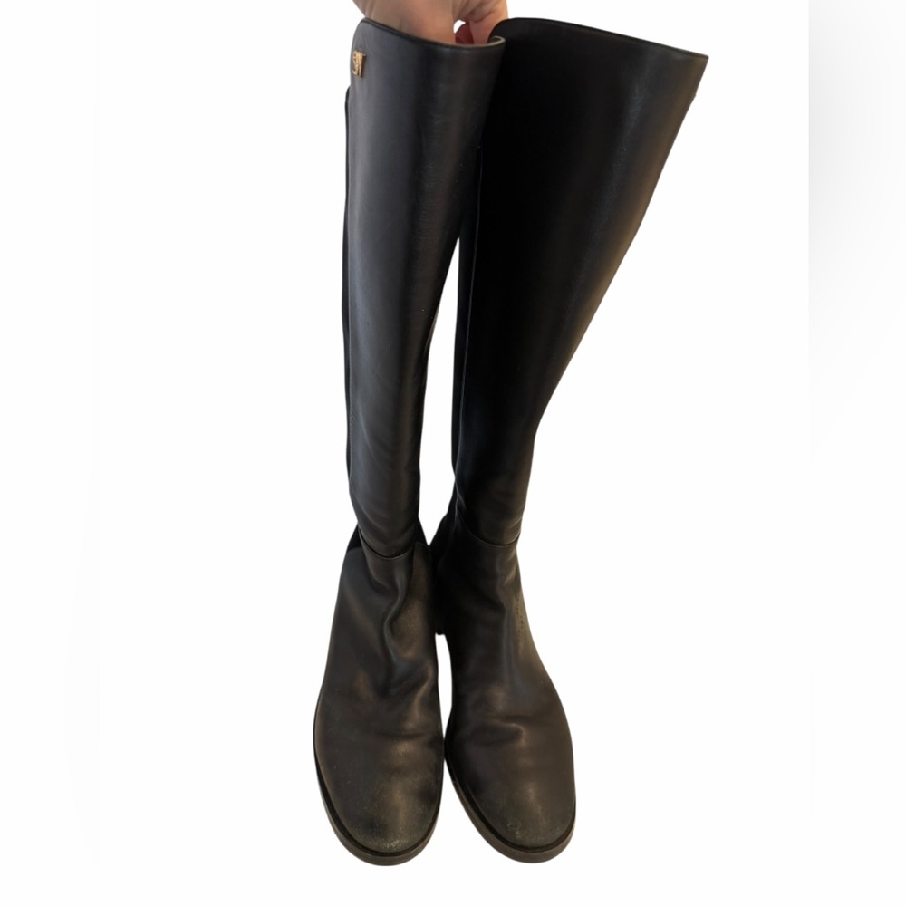 Stuart Weitzman Black Knee-High Heeled Boots - Picture 3 of 12